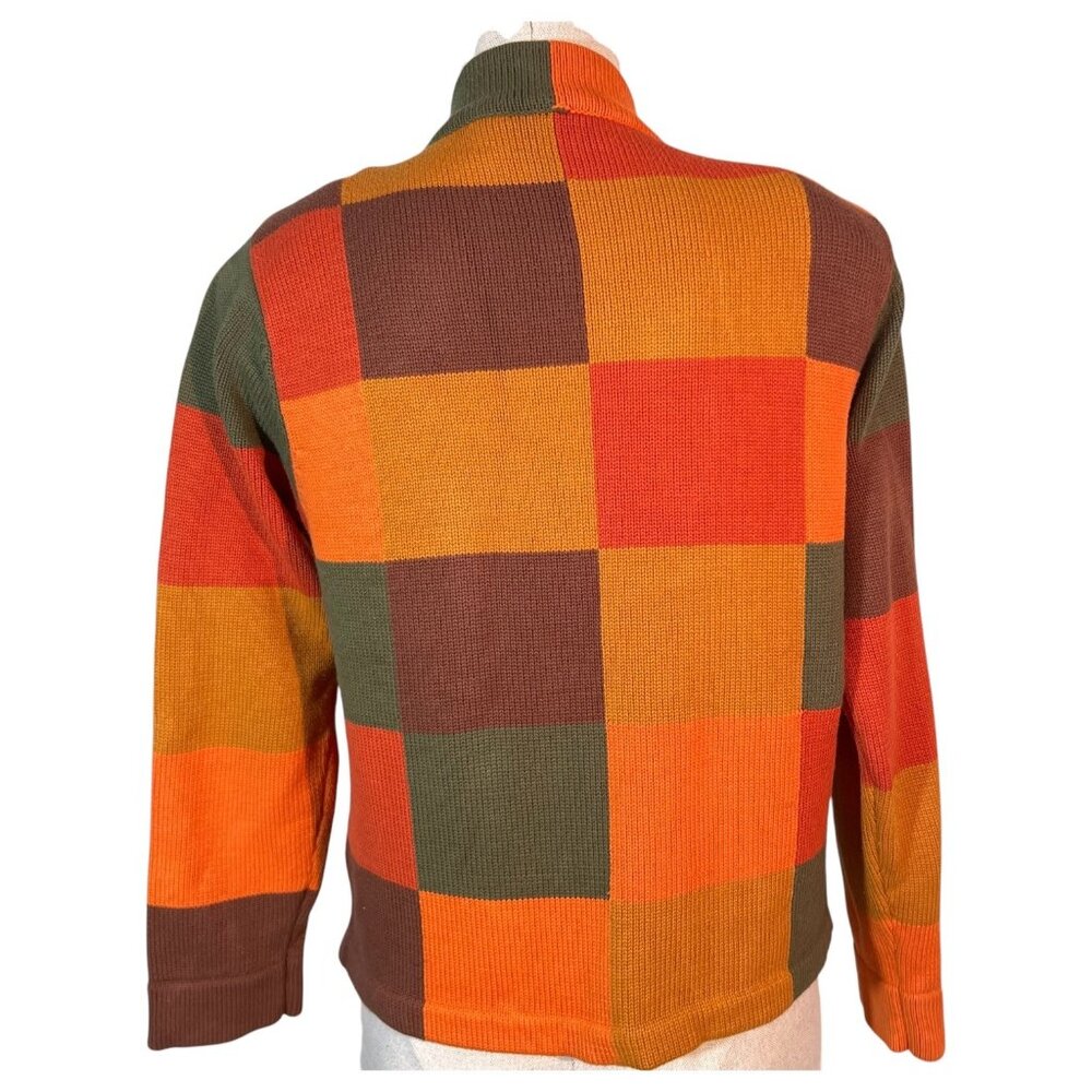 Christina Rotelli Parisian Patchwork Cardigan Sweater Size PS Cotton Colorblock - Picture 4 of 7